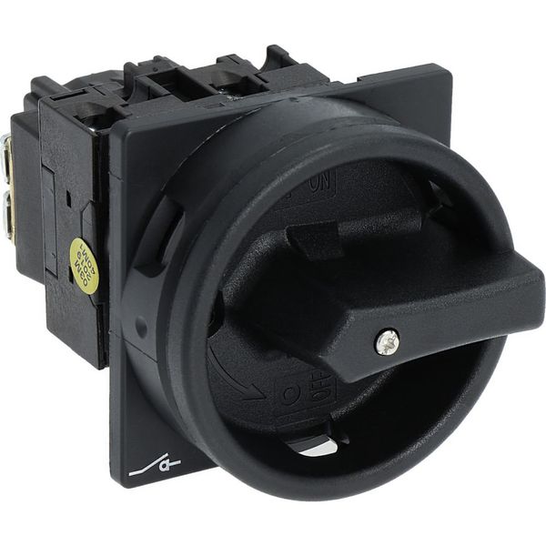 Main switch, T0, 20 A, flush mounting, 1 contact unit(s), 2 pole, STOP function, With black rotary handle and locking ring, Lockable in the 0 (Off) po image 20