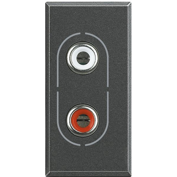 Double RCA socket Axolute anthracite image 2