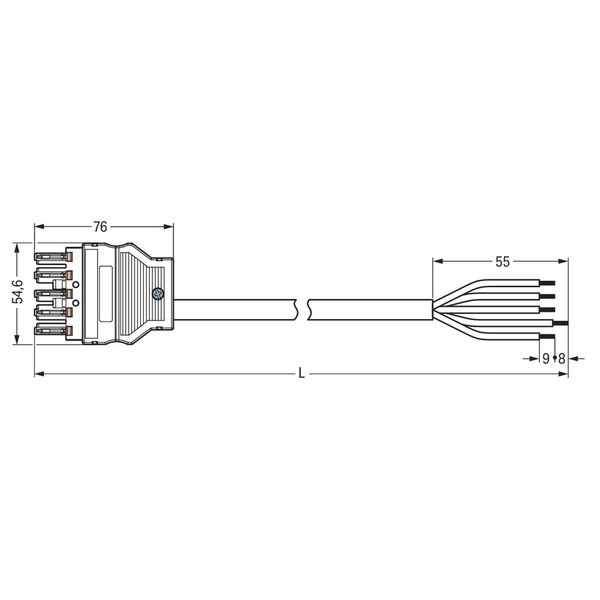 pre-assembled connecting cable Eca Socket/open-ended dark gray image 2