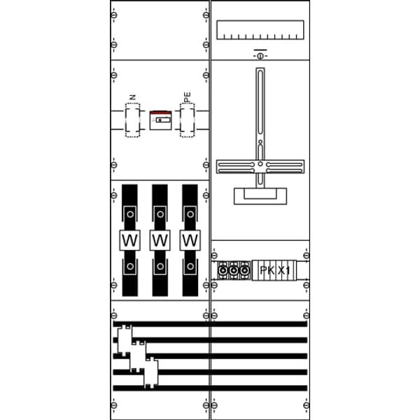 KA4318 Measurement and metering transformer board, Field width: 2, Rows: 0, 1050 mm x 500 mm x 160 mm, IP2XC image 5