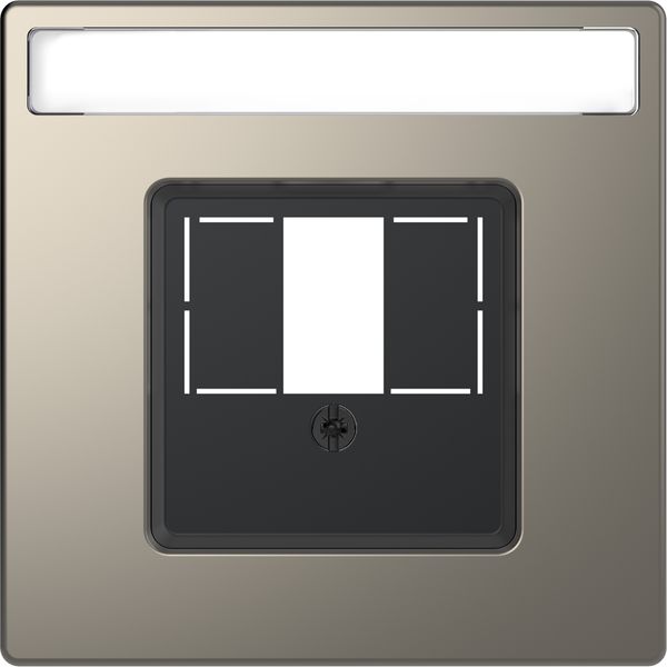 Central plate w. square opening and label field, nickel metallic, System Design image 3