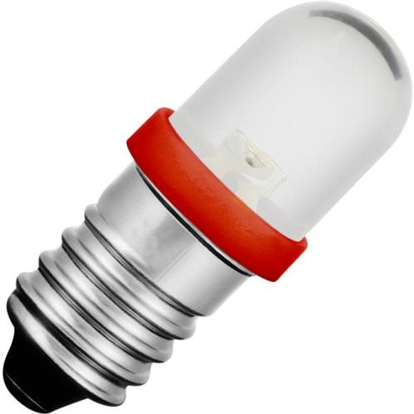 E10 Single Led T8.5x28 24V 15mA AC/DC Water Clear Red 20Khrs image 1