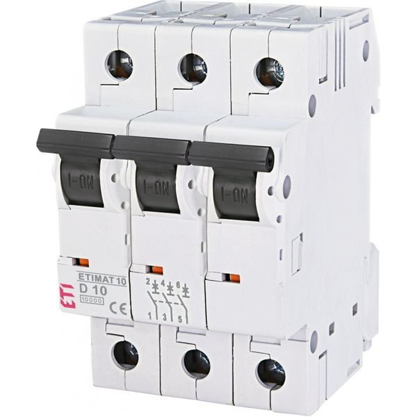 Miniature circuit breaker, ETIMAT 10 3p D10 image 1