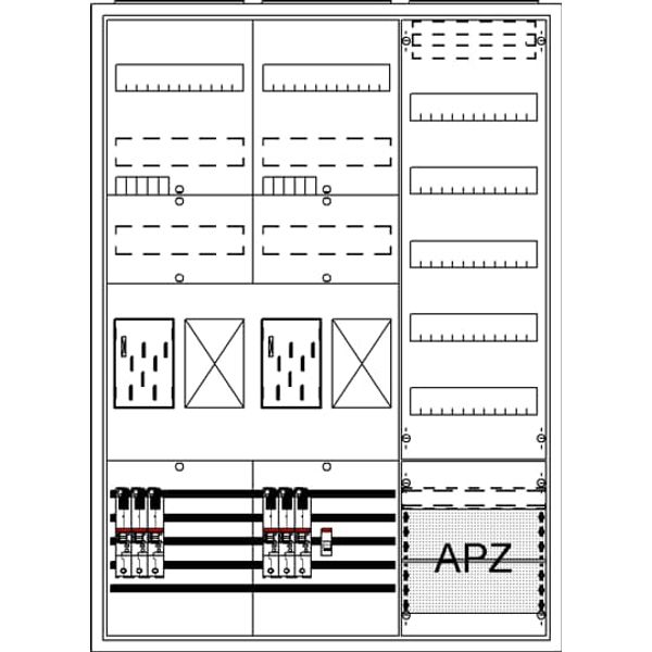 BA37BG5 Meter board, Field width: 3, Rows: 57, 1100 mm x 800 mm x 215 mm, Isolated (Class II), IP31 image 21