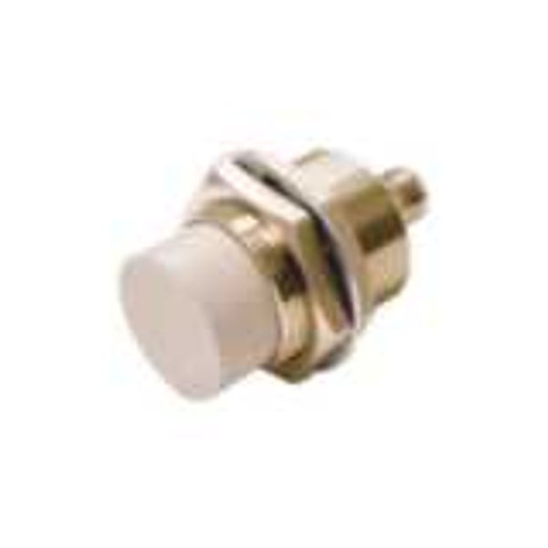 Proximity sensor, inductive, nickel-brass, short body, M30, unshielded image 1