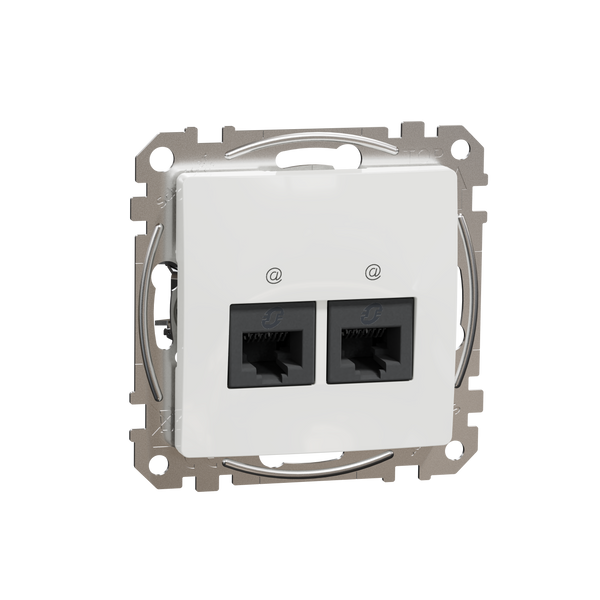 Double DATA Outlet CAT 5E UTP, Sedna, RJ45, White image 5