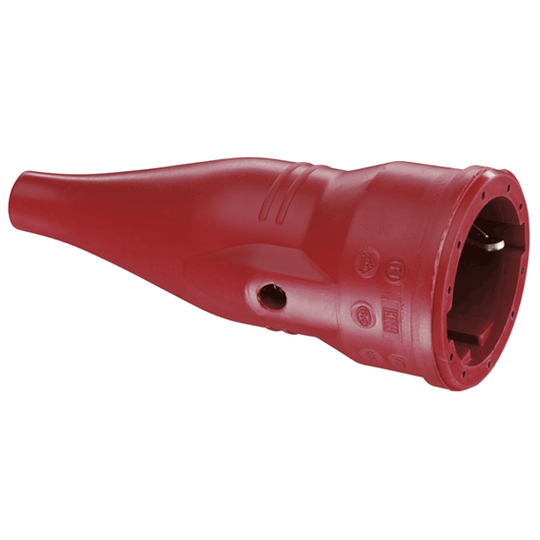 SCHUKO rubber connector, red image 1