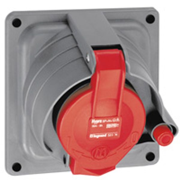 Panel mounting socket Prisinter Hypra - IP44 -380/415 V~ - 32 A - 3P+E - plastic image 1