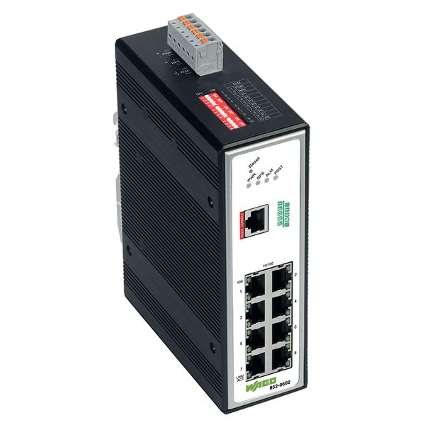 Industrial-Managed-Switch 8-port 100Base-TX PROFINET black metallic image 2