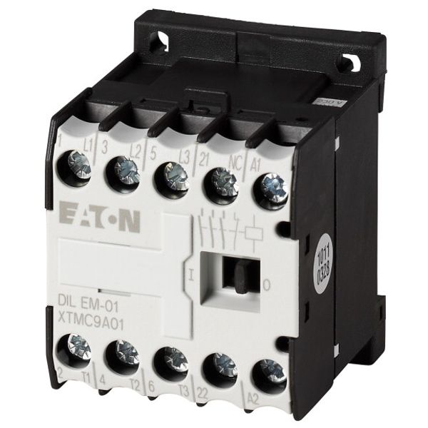 Contactor, 208 V 60 Hz, 3 pole, 380 V 400 V, 4 kW, Contacts N/C = Normally closed= 1 NC, Screw terminals, AC operation image 1