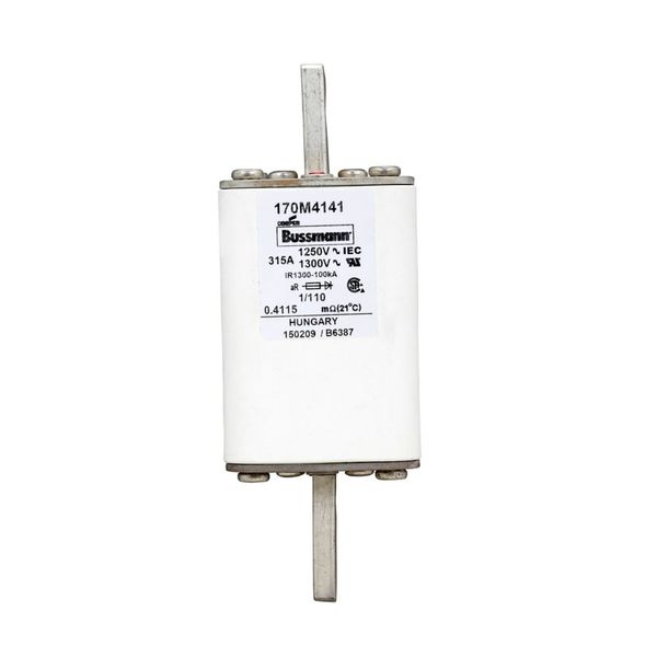 Fuse-link, high speed, 315 A, AC 1250 V, size 1, 53 x 66 x 138 mm, aR, DIN, IEC, single indicator image 4