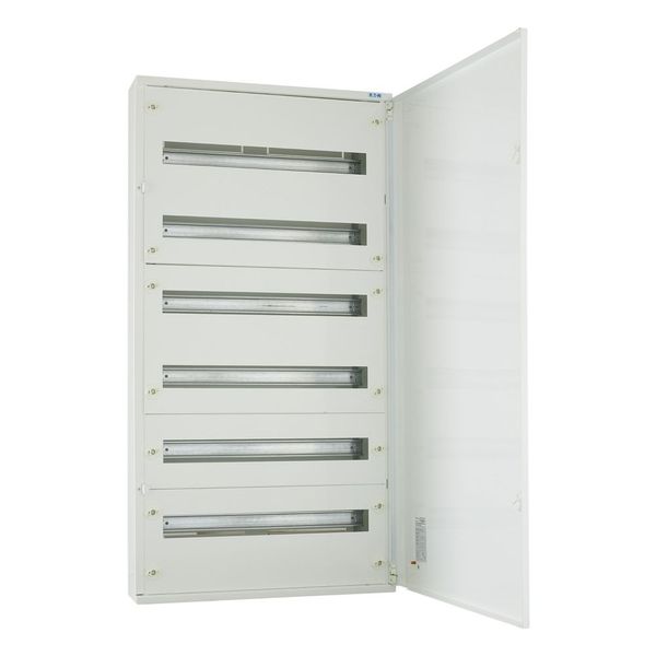 Complete surface-mounted flat distribution board, white, 24 SU per row, 6 rows, type C image 6