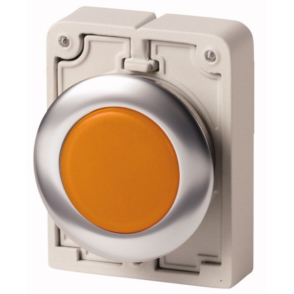 Indicator light, RMQ-Titan, flat, orange, Front ring stainless steel image 1