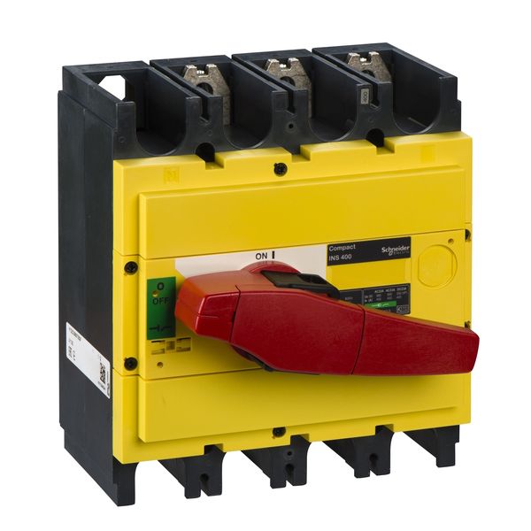 switch disconnector, Compact INS400 , 400 A, with red rotary handle and yellow front, 3 poles image 2