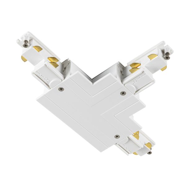 T-connector, for S-TRACK 3-phase mounting track, earth electrode outside right, white, DALI image 1
