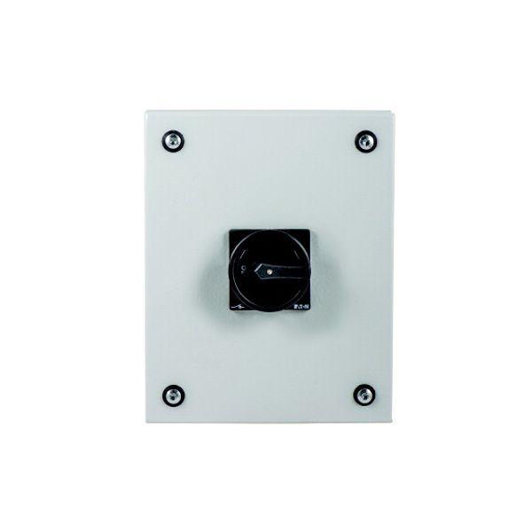 Main switch, T3, 32 A, surface mounting, 4 contact unit(s), 8-pole, STOP function, With black rotary handle and locking ring, Lockable in the 0 (Off) image 1