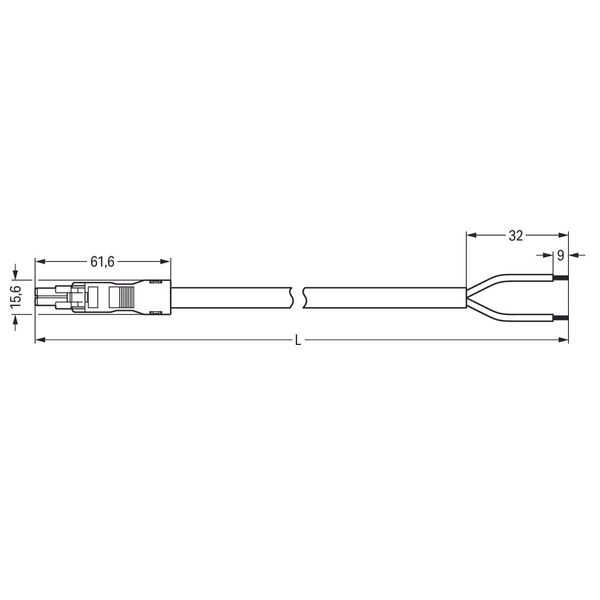 pre-assembled connecting cable;Eca;Plug/open-ended;black image 6