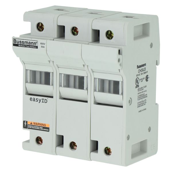 Fuse-holder, low voltage, 30 A, AC 600 V, DC 600 V, UL Class J, 98 x 72 x 117 mm, 3P, UL, CSA image 12