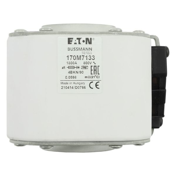 Fuse-link, high speed, 1800 A, AC 800 V, size 4, 120 x 105 x 91 mm, aR, IEC, single indicator image 23