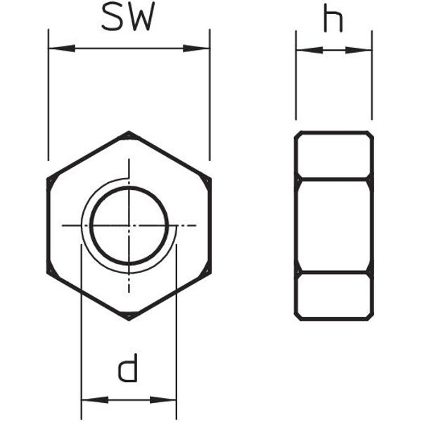 DIN934 M12 F Hexagonal nut to DIN 934 M12 image 2