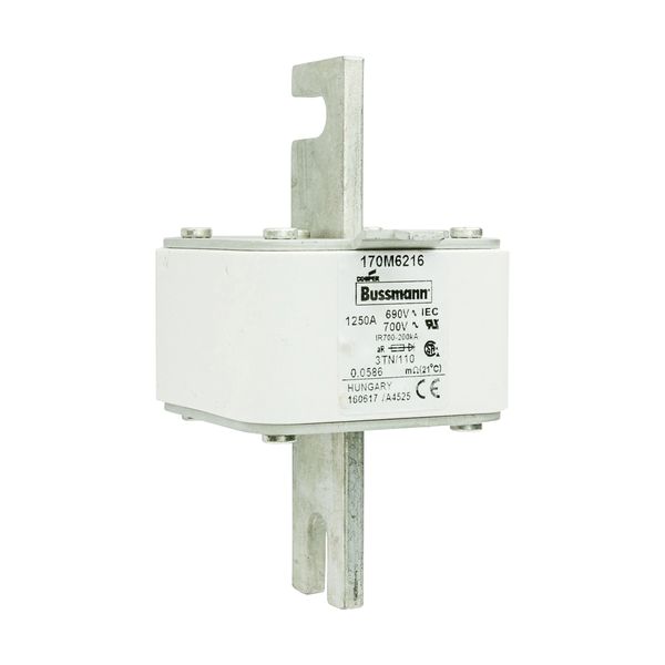 Fuse-link, high speed, 1250 A, AC 690 V, DIN 3, 76 x 90 x 139 mm, aR, DIN, IEC, type T indicator image 16