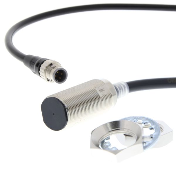 Proximity sensor, inductive, brass-nickel, M18, shielded, 11 mm, NO, 0 image 1