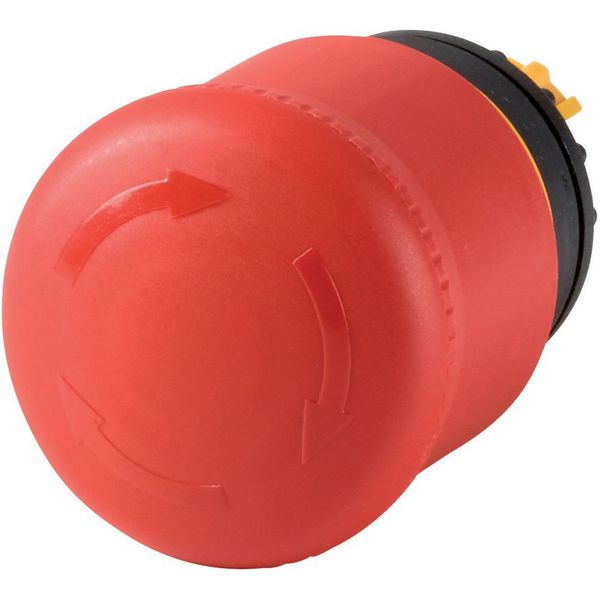 Emergency stop/emergency switching off pushbutton, RMQ-Titan, Mushroom-shaped, 38 mm, Non-illuminated, Turn-to-release function, Red, yellow, RAL 3000 image 3