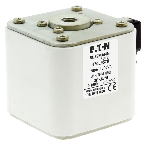 Fuse-link, high speed, 750 A, AC 1000 V, Size 3, 76 x 92 x 75 mm, aR, IEC, single indicator image 18