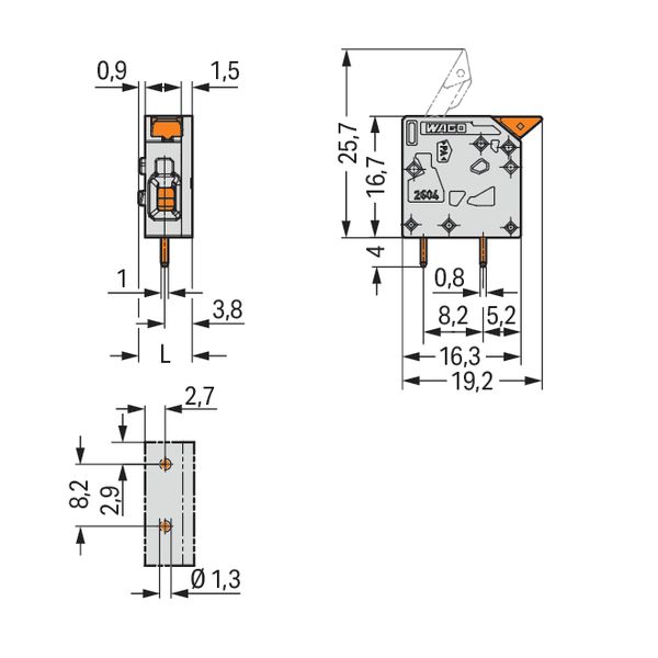 PCB terminal block lever 4 mm² gray image 6