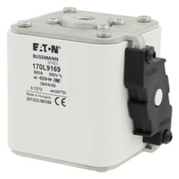 Fuse-link, high speed, 900 A, AC 800 V, Size 3, 76 x 92 x 83 mm, aR, IEC, single indicator image 4