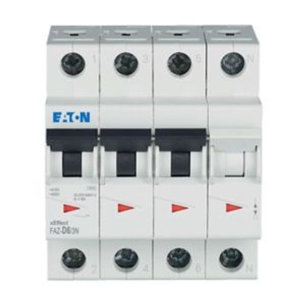 Miniature circuit breaker (MCB), 6 A, 3p+N, characteristic: D image 13