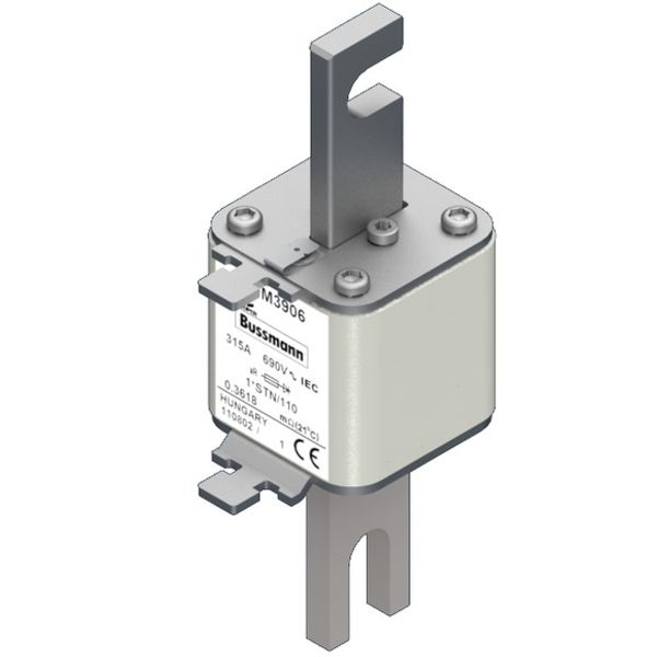 Fuse-link, high speed, 315 A, AC 690 V, compact size 1, 43 x 59 x 141 mm, aR, DIN, IEC, visual indicator image 1