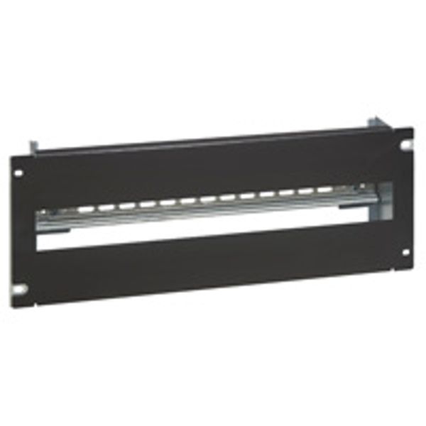 DIN profile rail with front panel 24 modules black ral 9005 image 1