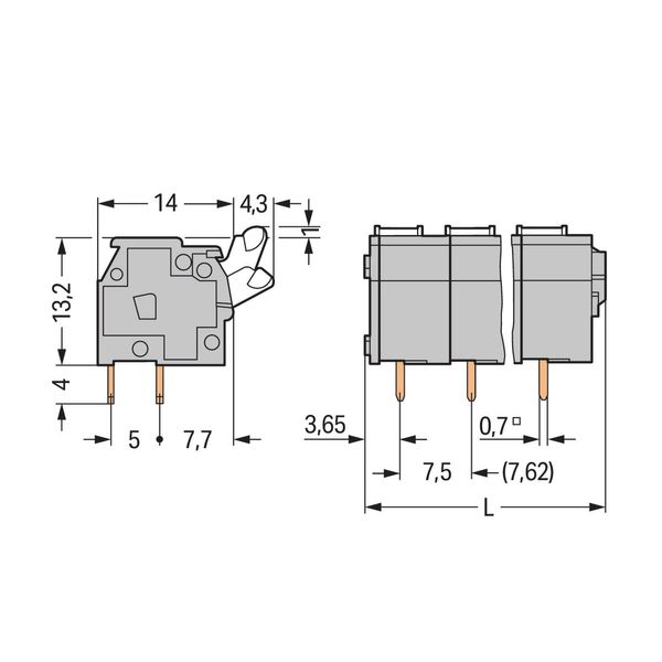 PCB terminal block push-button 2.5 mm² light gray image 2