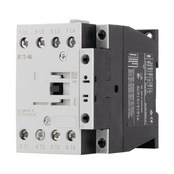 Contactor, 4 pole, AC operation, AC-1: 45 A, 1 N/O, 110 V 50 Hz, 120 V 60 Hz, Screw terminals image 12