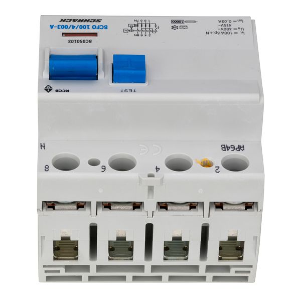 Residual current circuit breaker, 100A, 4-p, 30mA, type A image 3