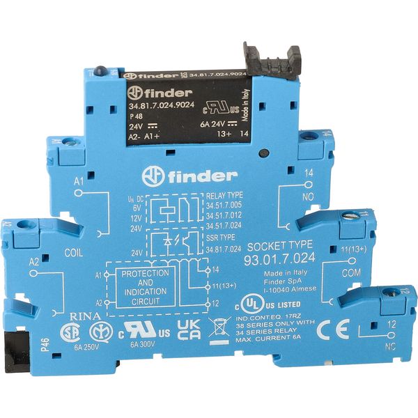 Rel. interface SSR screw 6,2mm.In.24VDC 1NO Out.6A/24VDC (38.81.7.024.9024) image 5