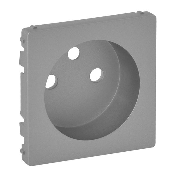 Cover plate Valena Life - 2P+E socket - French standard - aluminium image 1