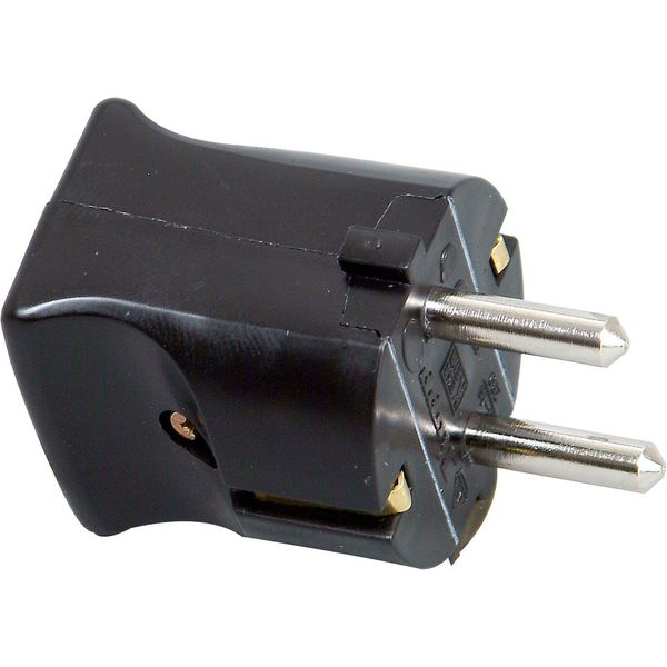 Kunststoff-Schutzkontakt-Stecker (Klappstecker), 16A, Farbe: schwarz image 1