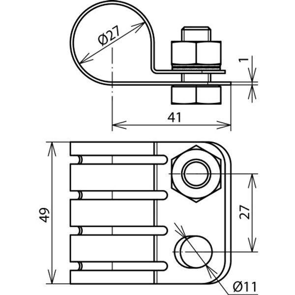 EB connecting element StSt for HVI power Conductor D 27mm image 2