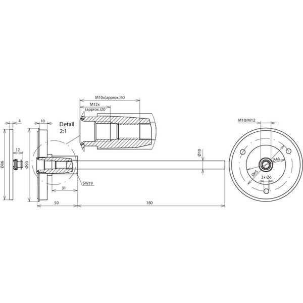 Fixed earthing term. type M M10/M12 StSt (V4A) with terminal axis St/t image 2