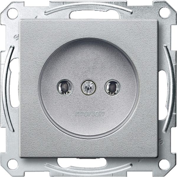 Socket-outlet without earthing contact, screw terminals, aluminium, System M image 2