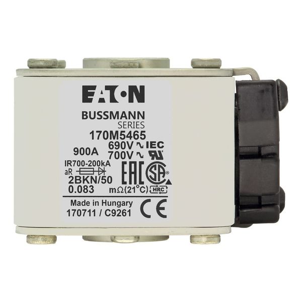 Fuse-link, high speed, 900 A, AC 690 V, size 2, aR, IEC, UL, single indicator image 8