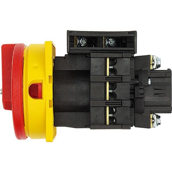 Main switch, P1, 32 A, flush mounting, 3 pole, 1 N/O, 1 N/C, Emergency switching off function, With red rotary handle and yellow locking ring, Lockabl image 9