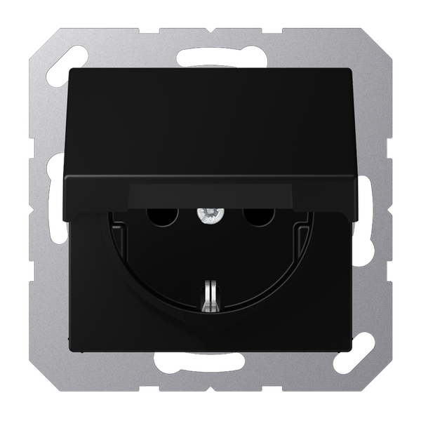 SCHUKO® socket with hinged lid A1520BFKIKLSWM image 1