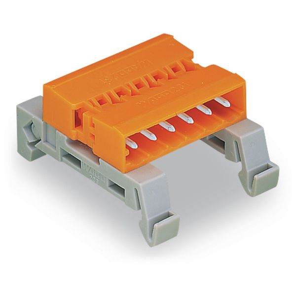 Double pin header DIN-35 rail mounting 7-pole orange image 3