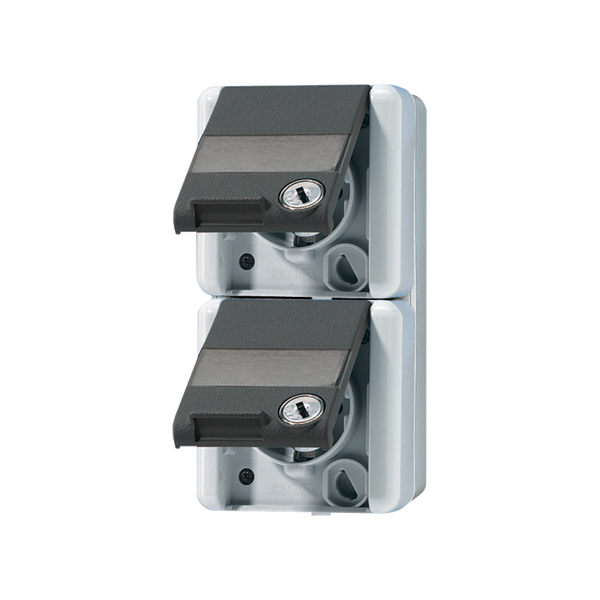 2-gang SCHUKO® socket with safety lock 822NAWSL image 4