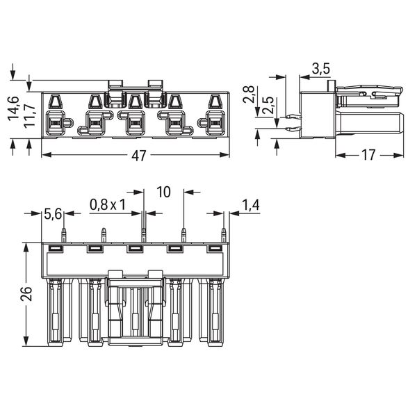 Socket for PCBs straight 5-pole gray image 9