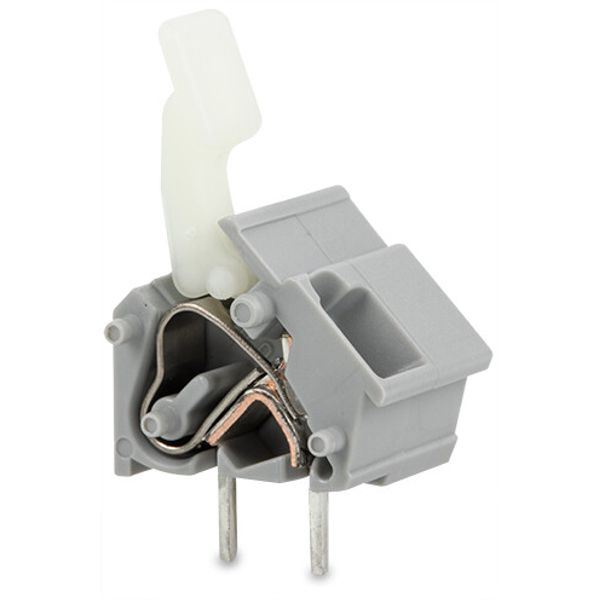 Stackable PCB terminal block finger-operated levers 2.5 mm² gray image 1