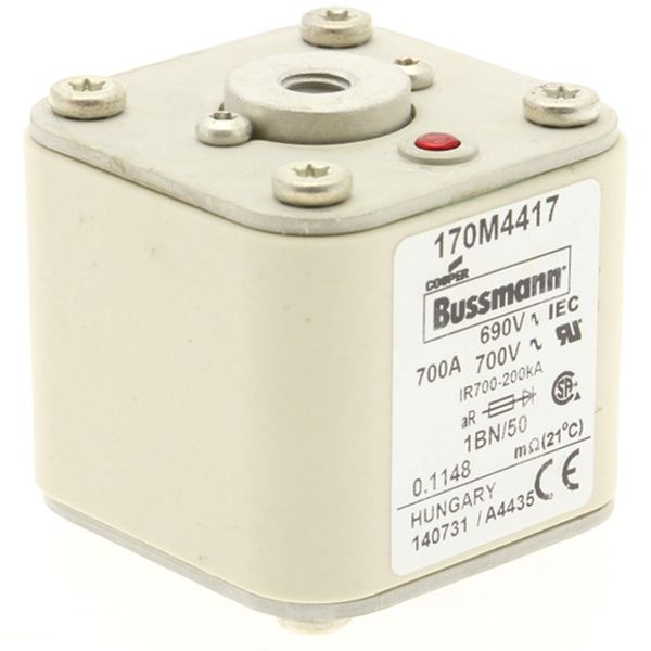 Fuse-link, high speed, 315 A, AC 1250 V, size 1, 53 x 69 x 80 mm, aR, IEC, UL, single indicator image 4